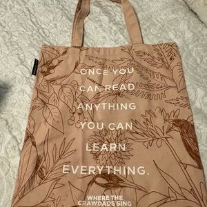 Chic Tan Tote Bag with Inspirational Quote